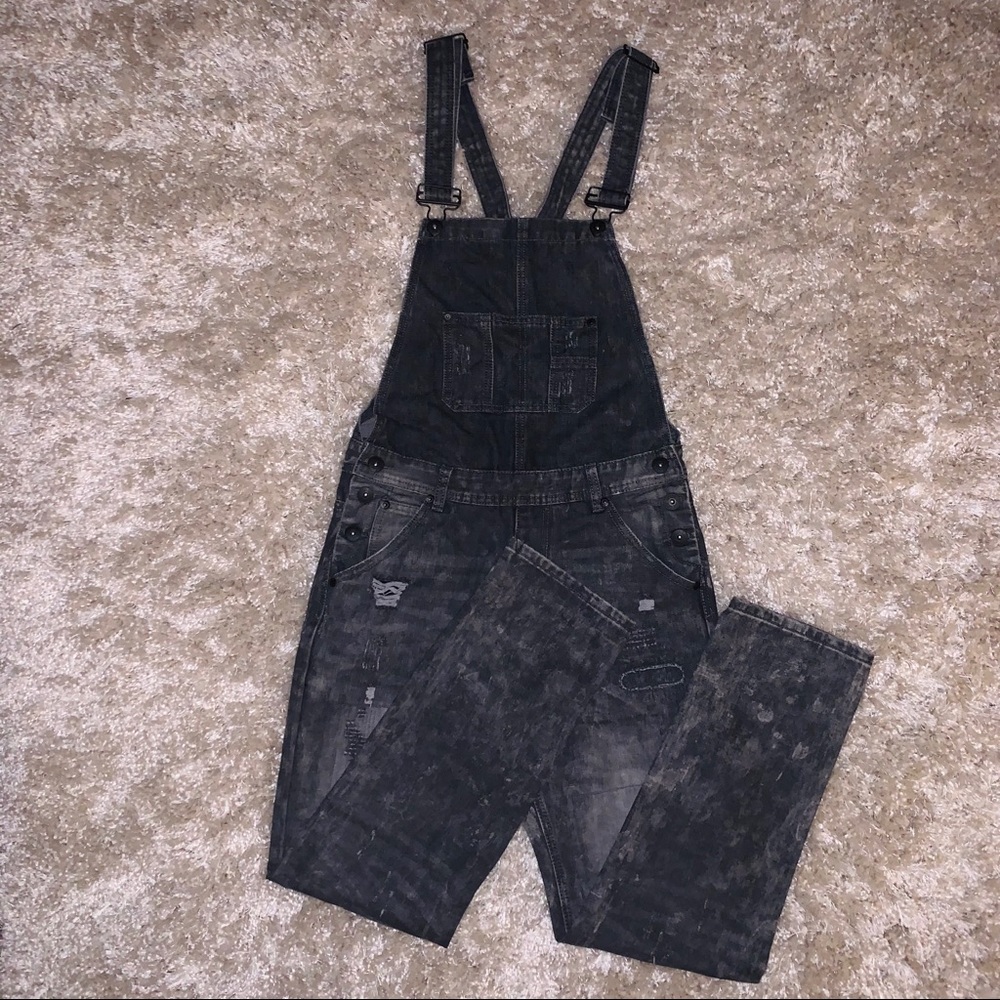 Bleecker & Mercer Ripped Black Overalls